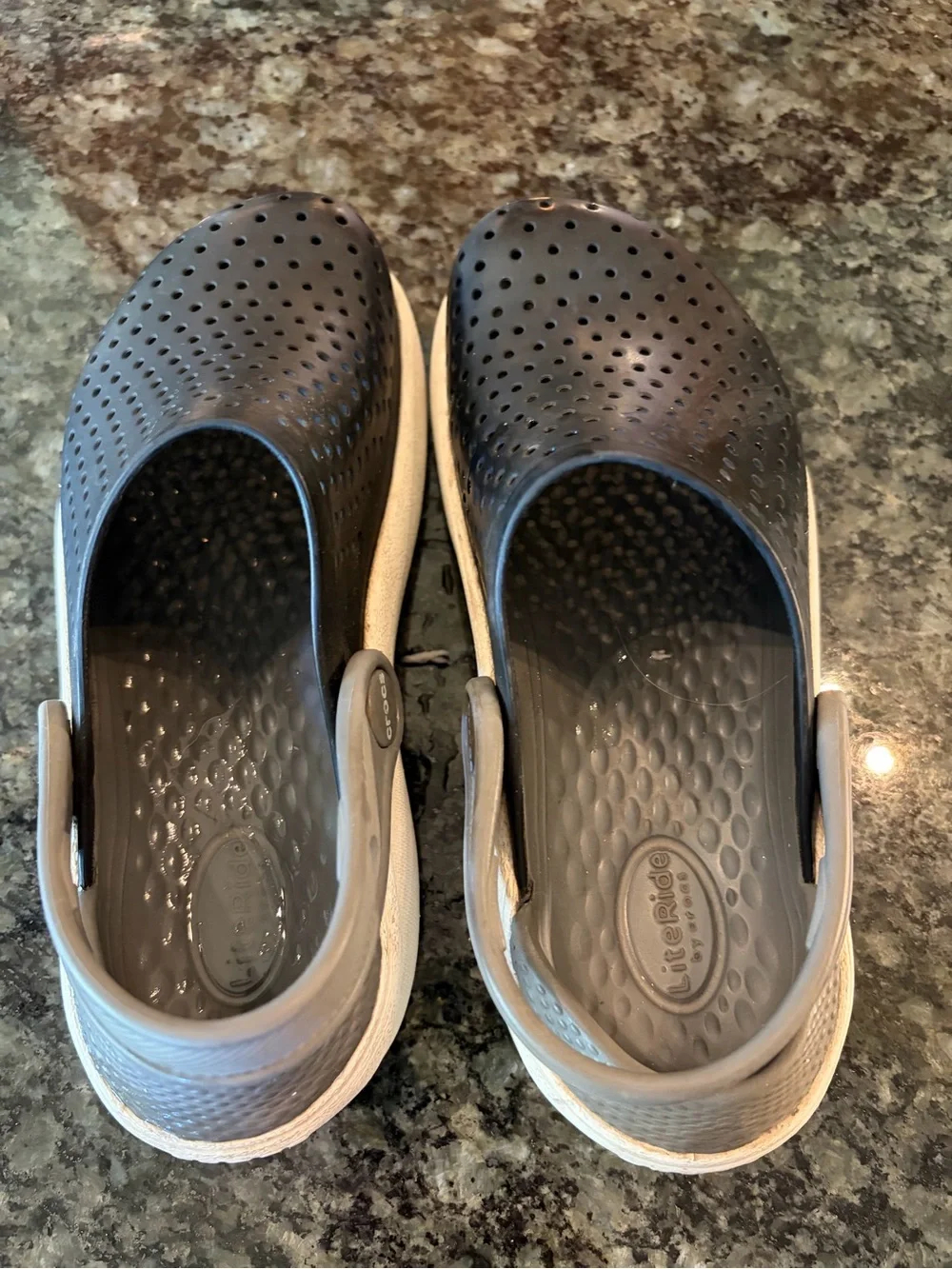 CROCS Kids Navy and Cream Vented Slip-On Clogs